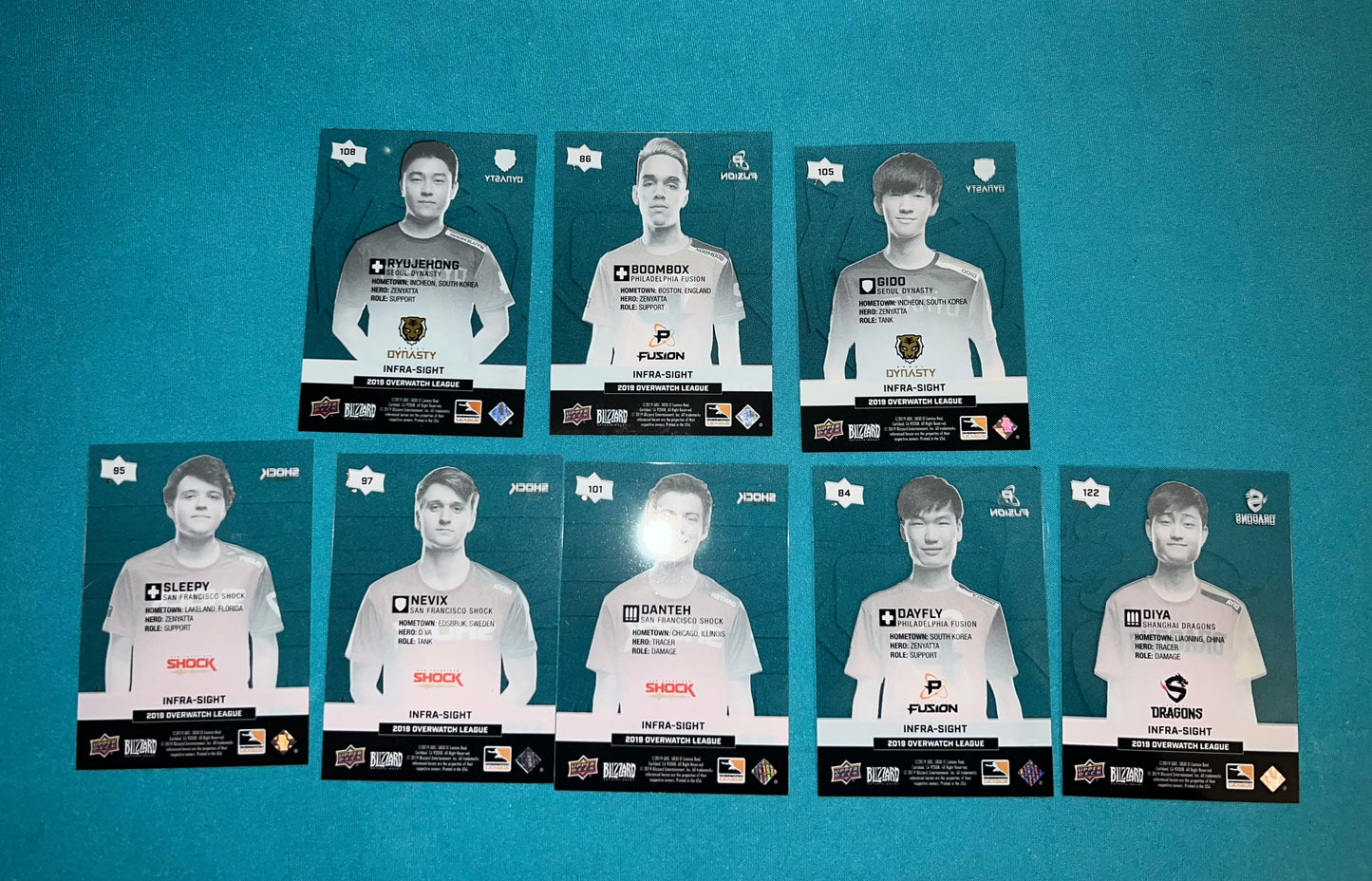 Upper Deck Overwatch League Infra-Sight Variant Card Lot (16)