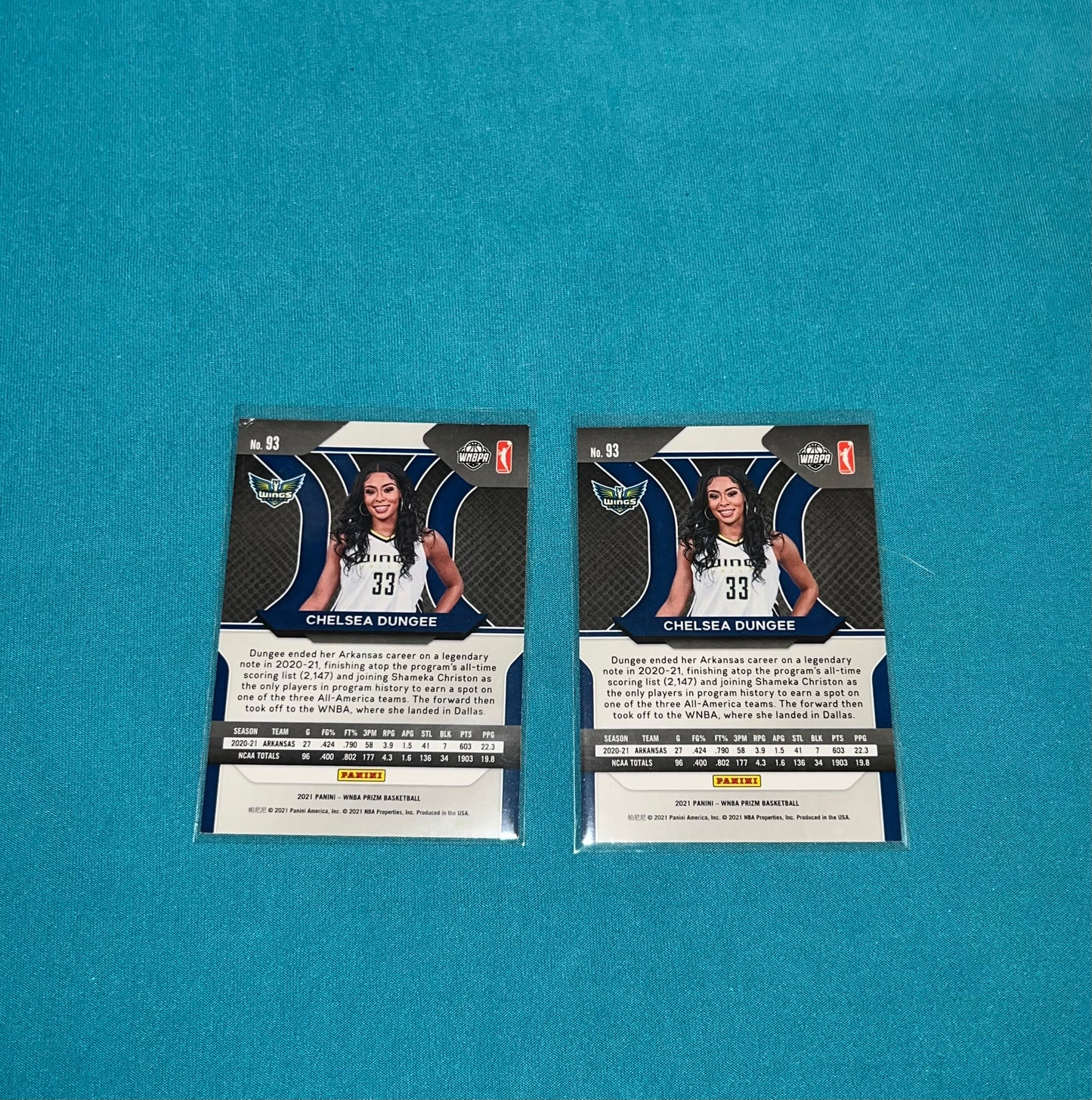 Chelsea Dungee RC #93 Panini Prizm Dallas Wings WNBA (2)