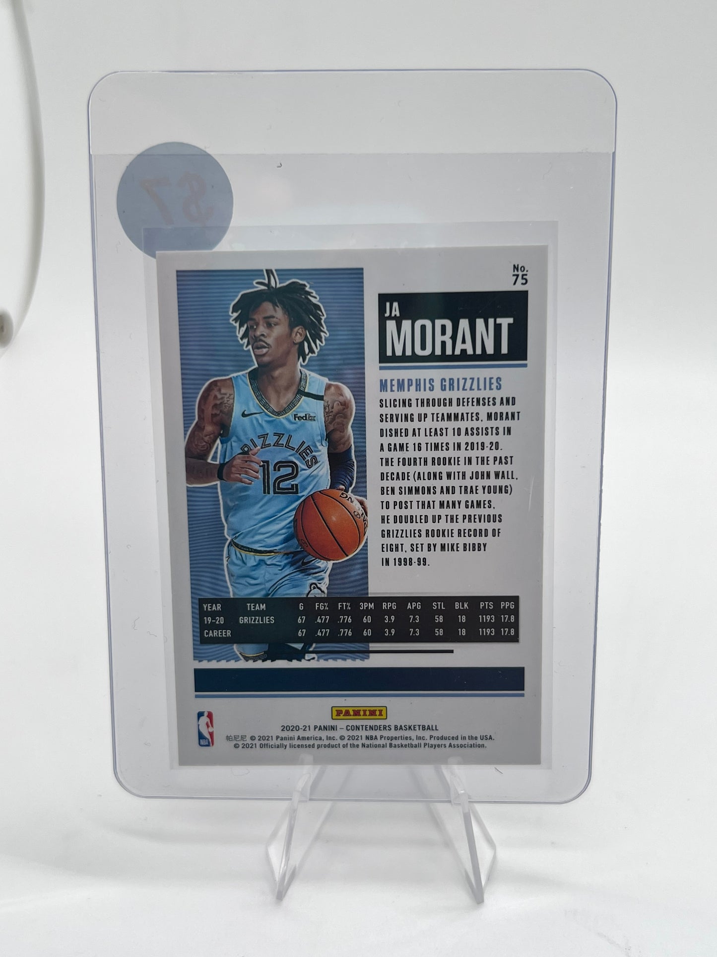 Panini Contenders 2021 Basketball Ja Morant 75