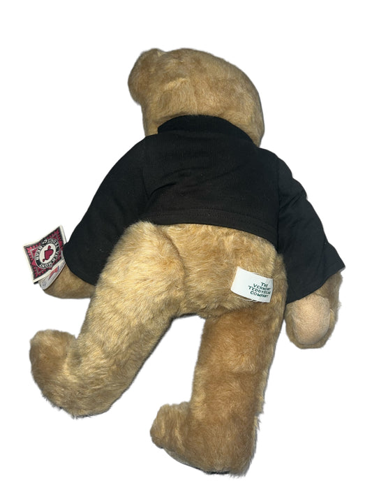 Vintage Vermont Teddy Bear Company 1992 Brown Bear with Black Shirt and Red Hart