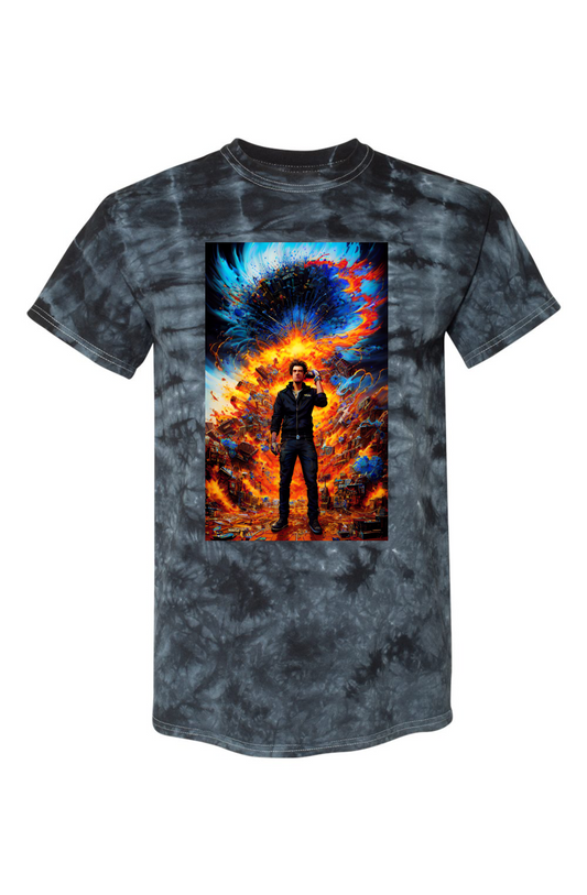 Black Crystal Tie-Dye Graphic T-Shirt - Meltdown