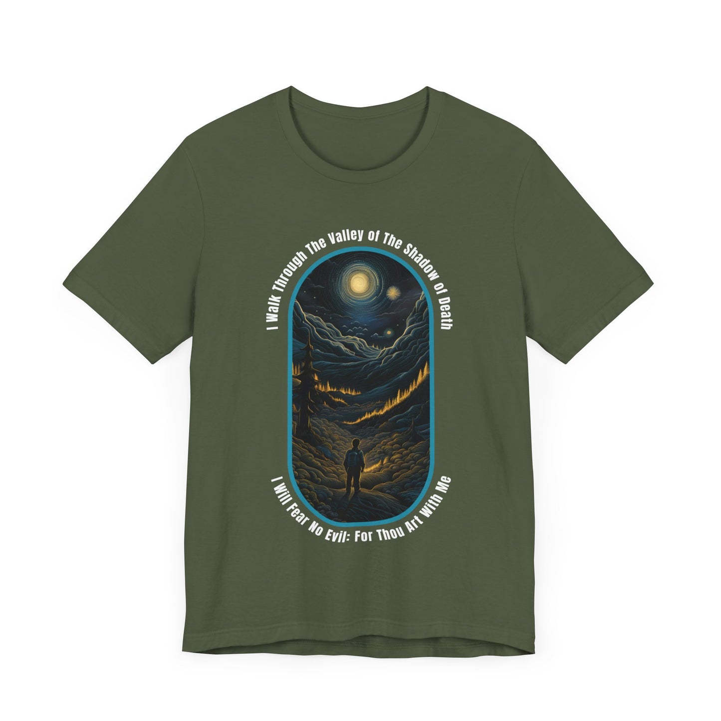 Mystic Moonlight Psalm 23:4 - Unisex Jersey Short Sleeve T-shirt