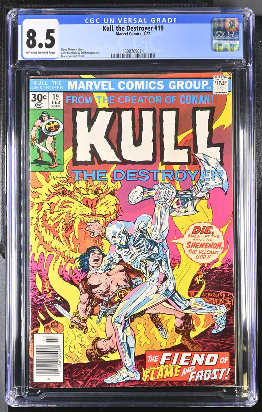Kull the Destroyer #19 Marvel Comics 2/77 CGC 8.5 White Pages POP 17 Evel Knievel