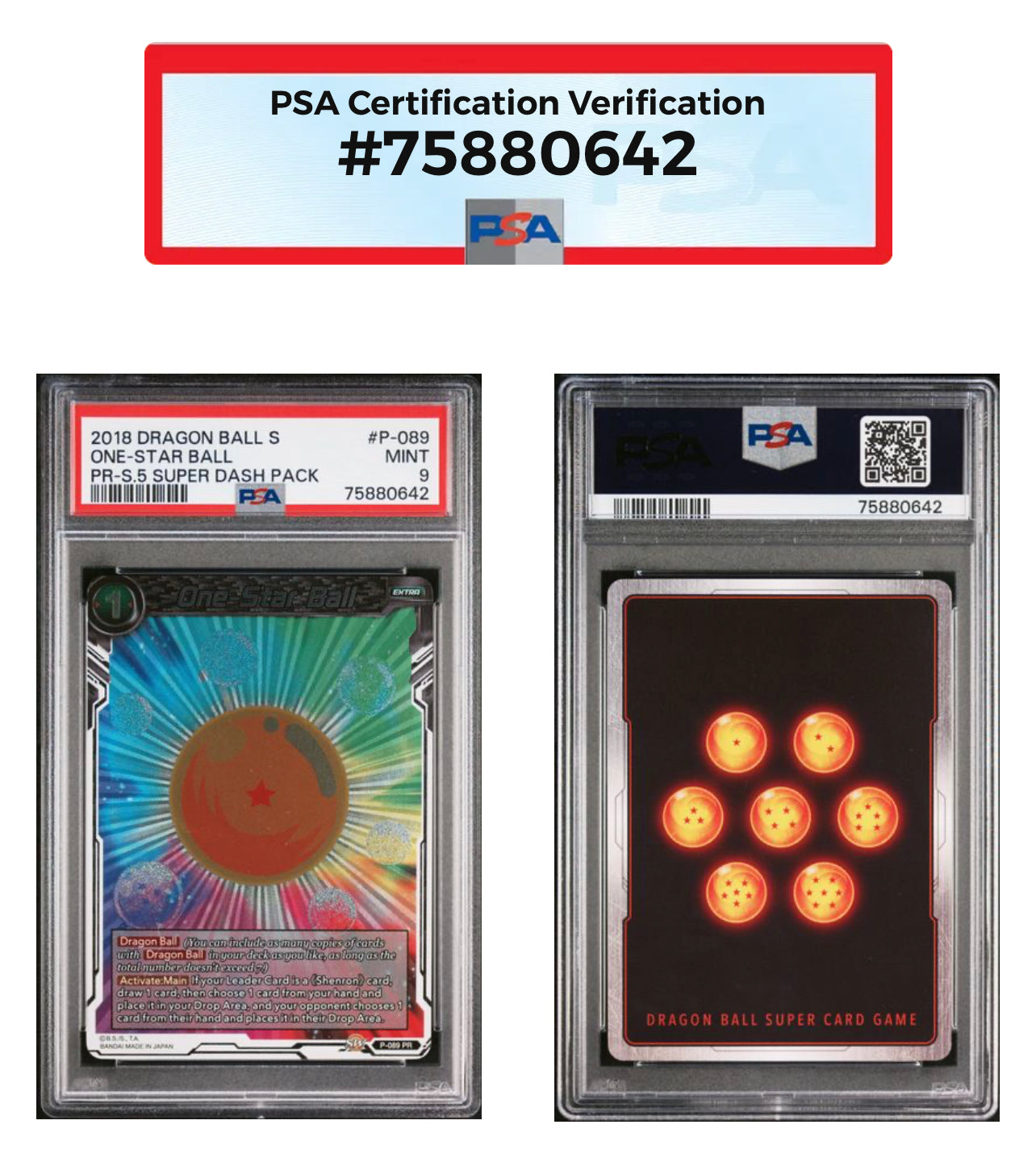 One-Star Ball P-089 DBS PSA 9