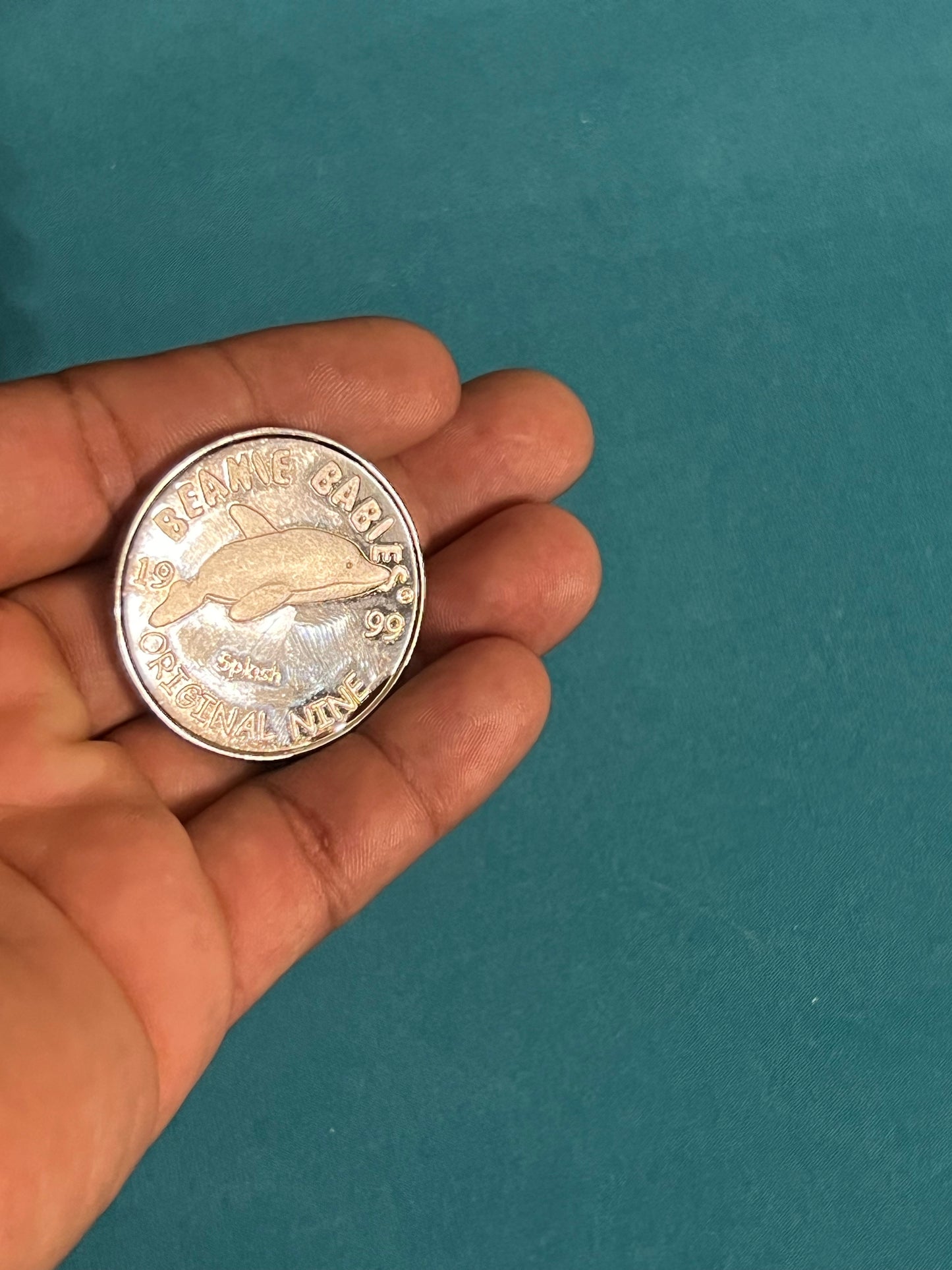 Beanie Babies 1999 Splash Original Nine TY Official Club Coin - Copper-Nickel Proof