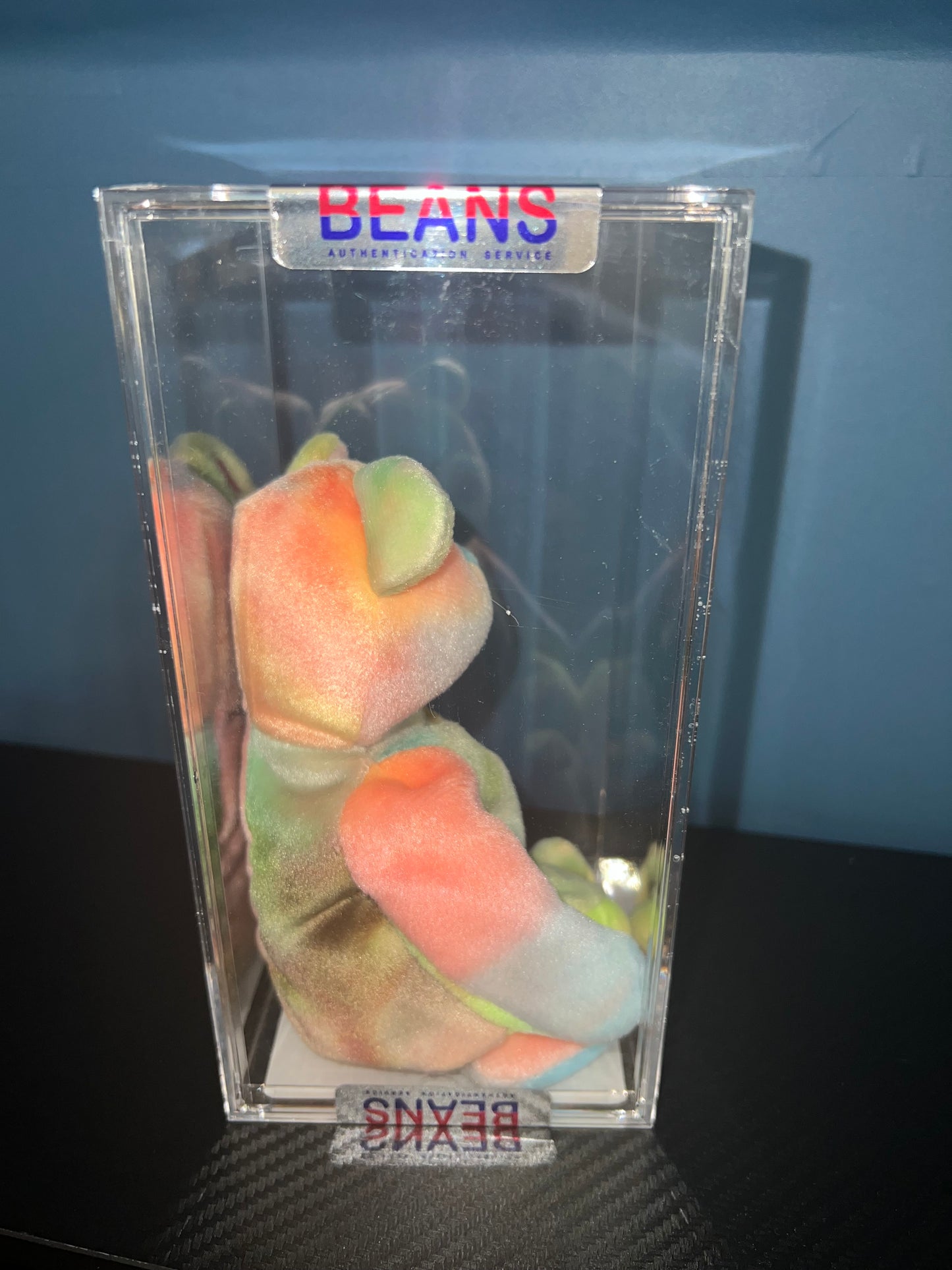 Peace the Bear #101 Ty Beanie Fareham Baby Becky's True Blue Beans Authenticated 5th Swing 6th Tush