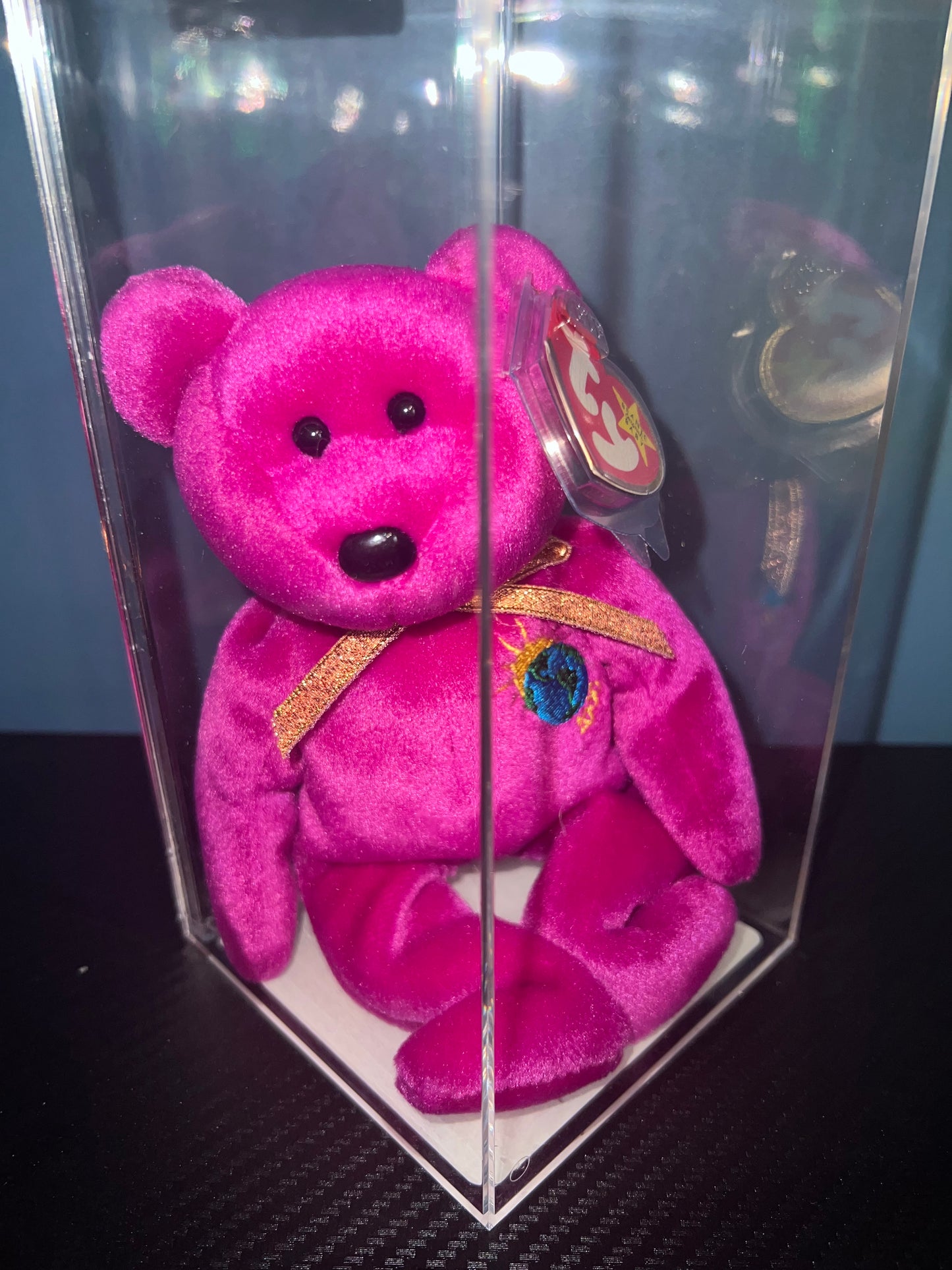 Millenium the Bear Ty Beanie Baby Becky's True Blue Beans Authenticated 5th Swing 7th Tush