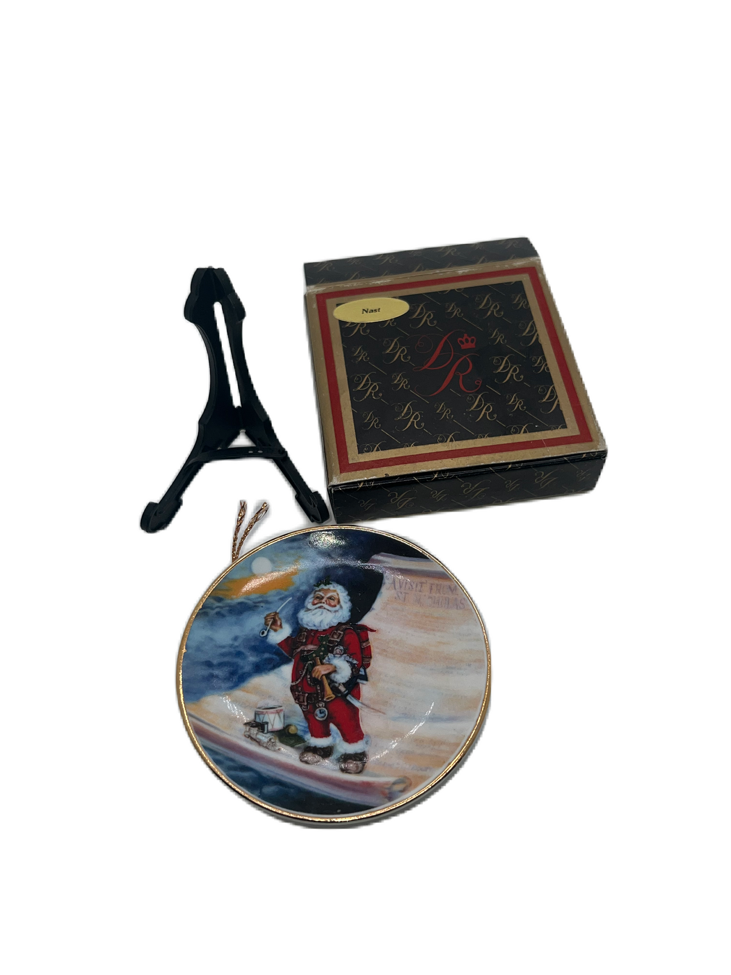 Nast Santa Claus Christmas Decoration Mini Plate Ornament 1983 Set of 3