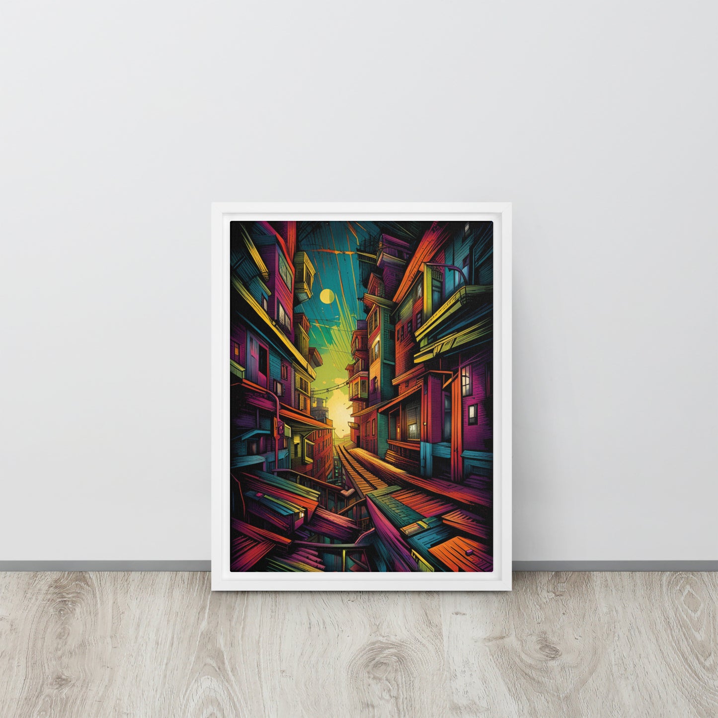 Crayon Alley - Framed Canvas