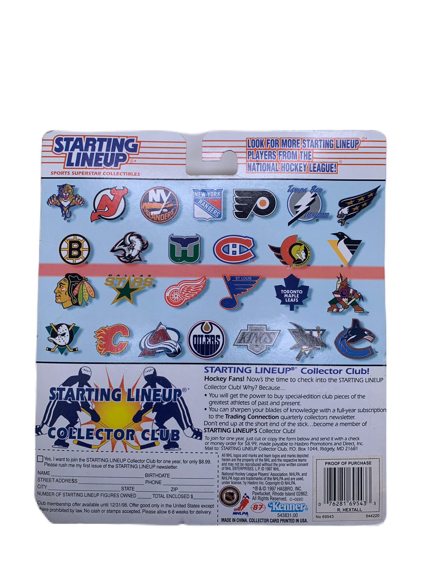 Ron Hextall Starting Lineup 10th Year 1997 Edition