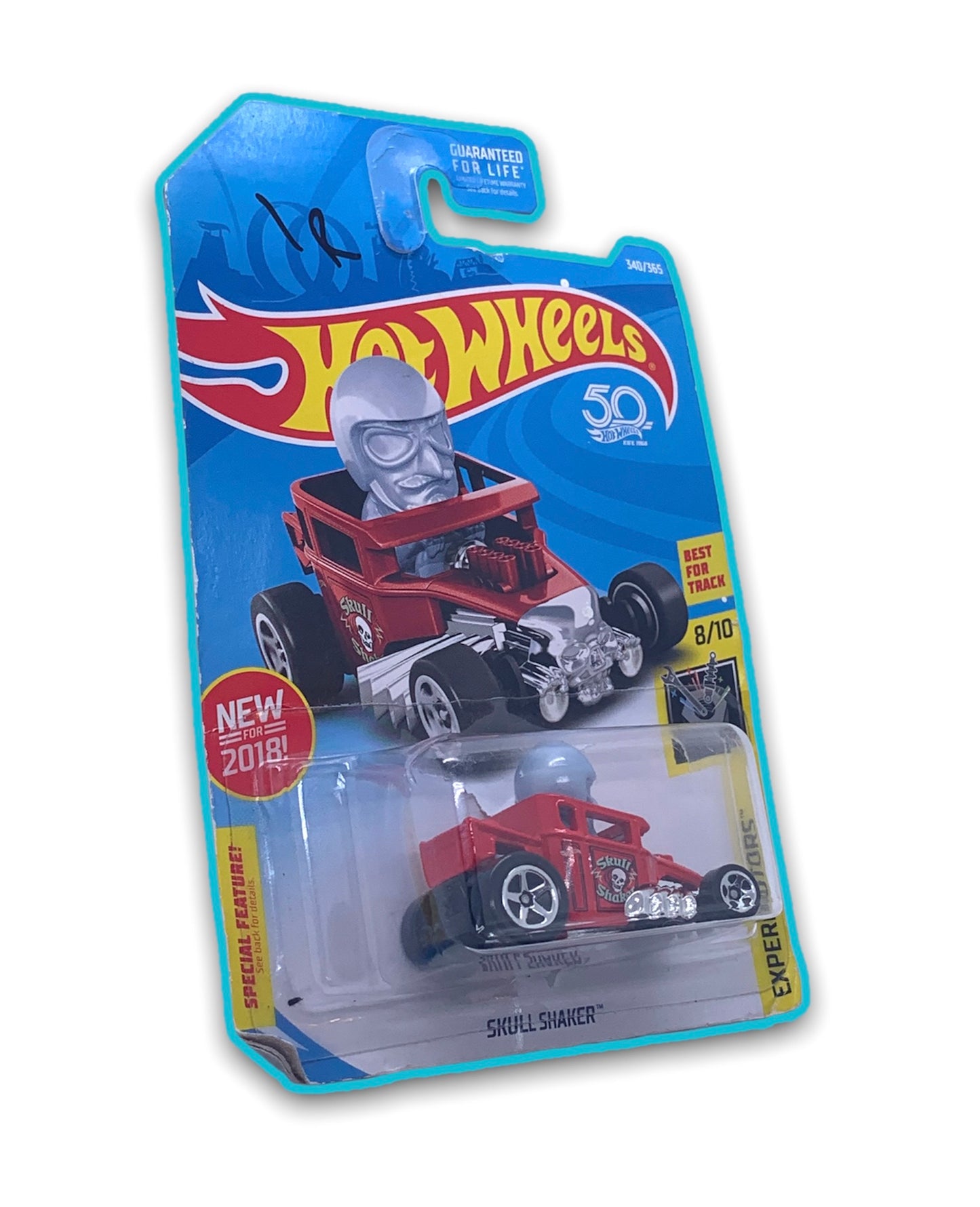 2018 Hot Wheels #340 Experimotors #8/10 SKULL SHAKER Red w/5 Sp 50th Anniversary