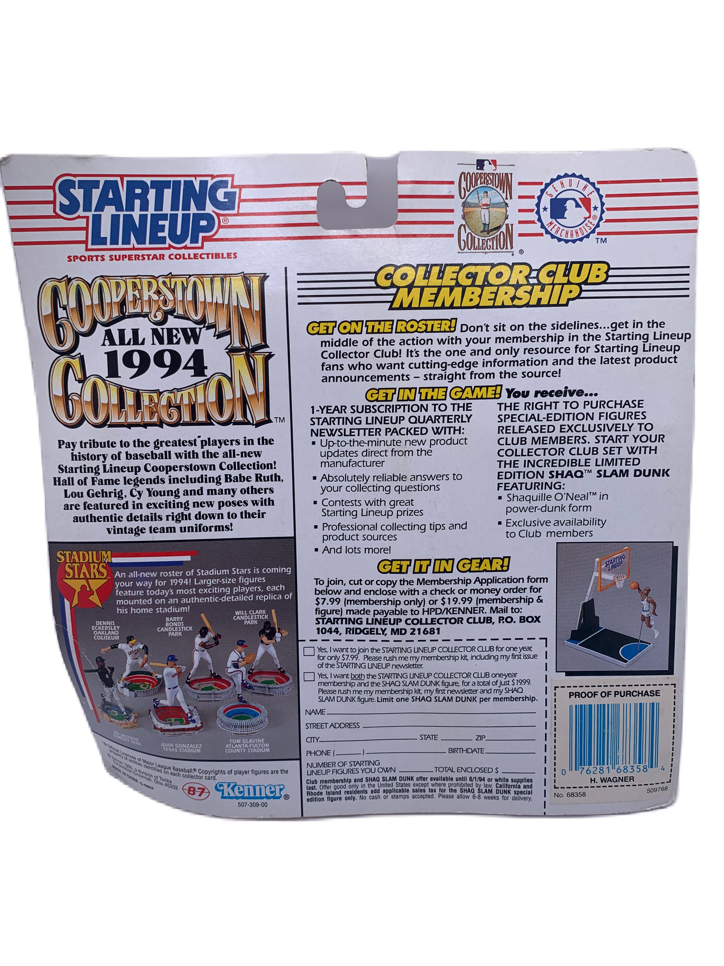 Honus Wagner Starting Lineup Cooperstown Collection